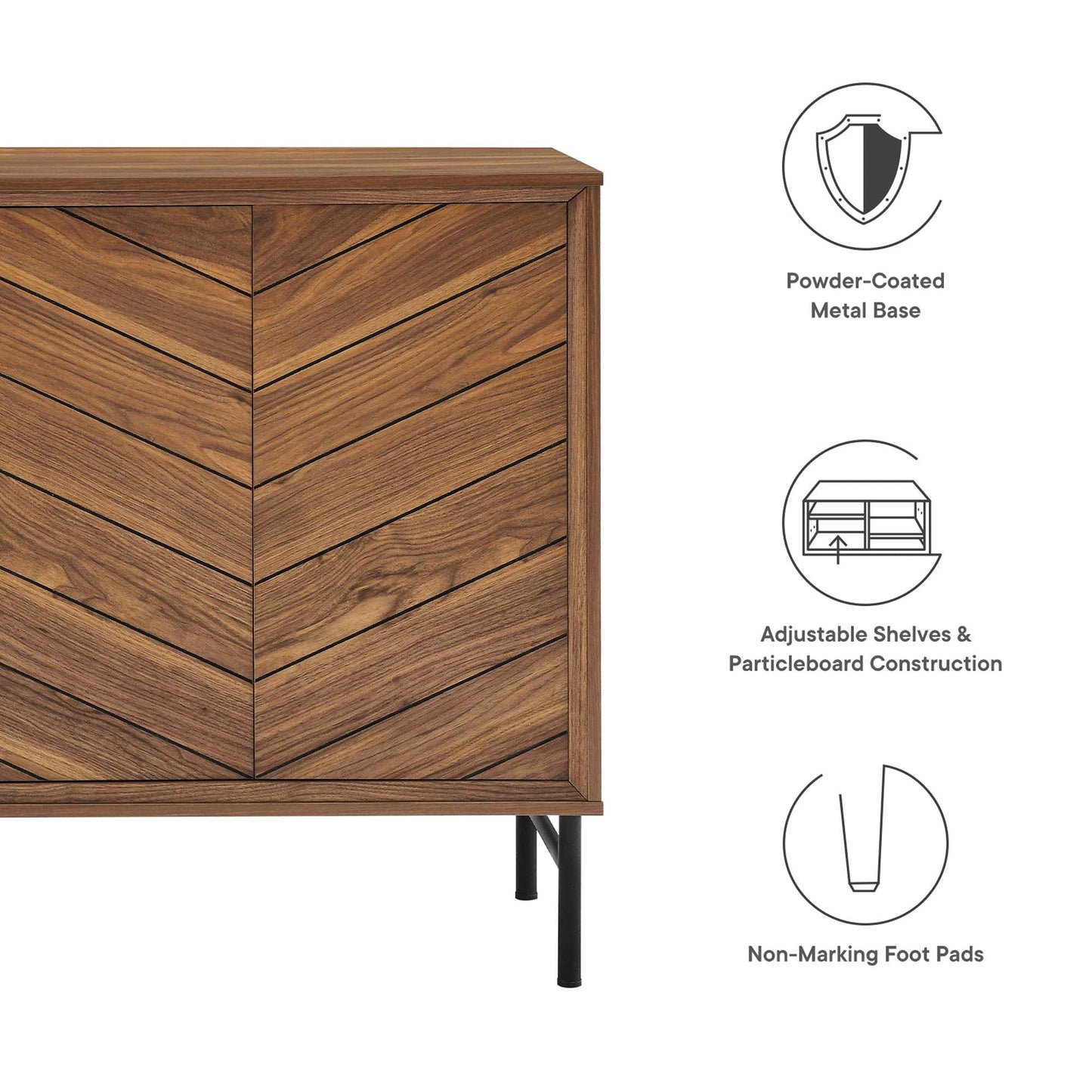 Modway Furniture 59" Harper Chevron Sideboard - EEI-6336-BLK