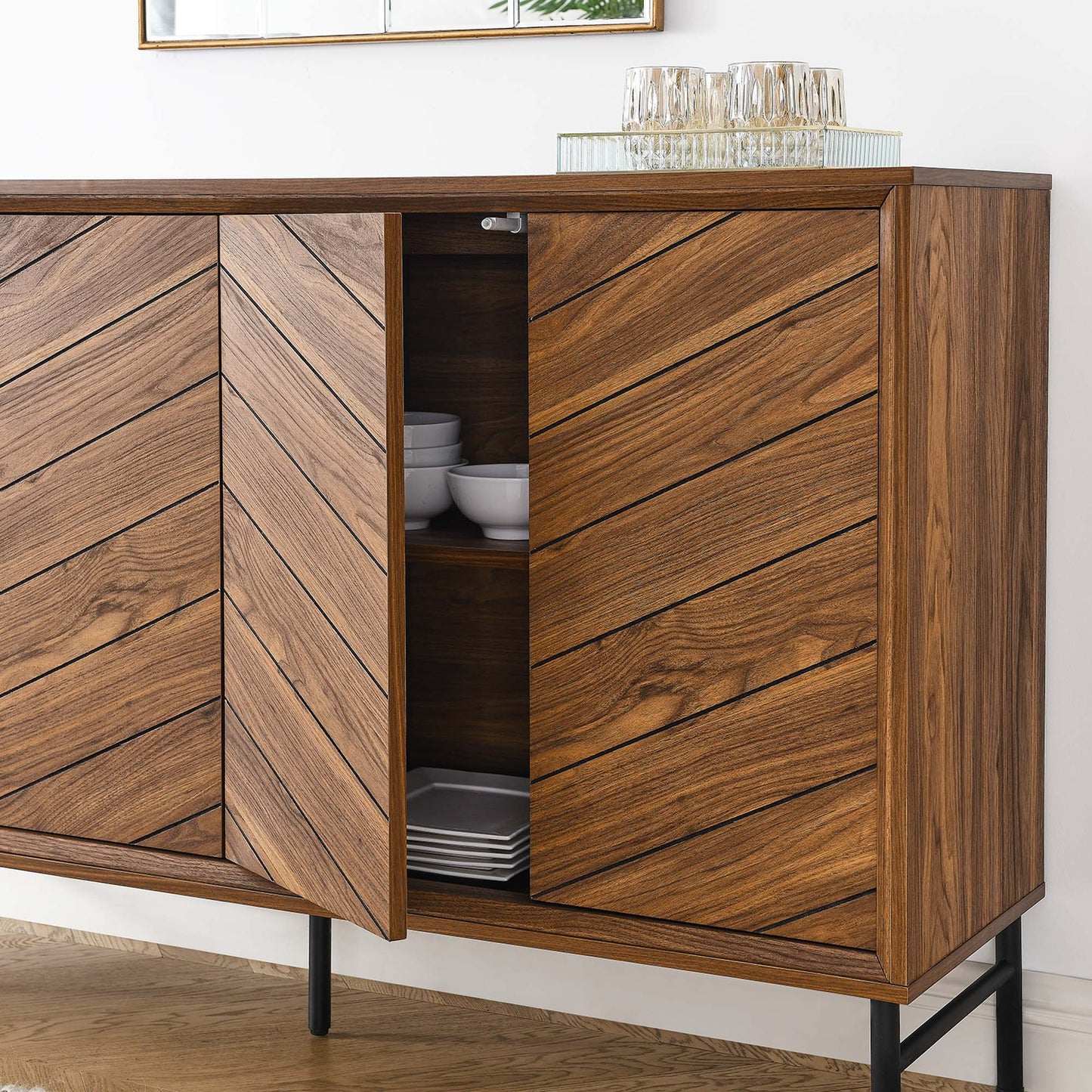 Modway Furniture 59" Harper Chevron Sideboard - EEI-6336-BLK