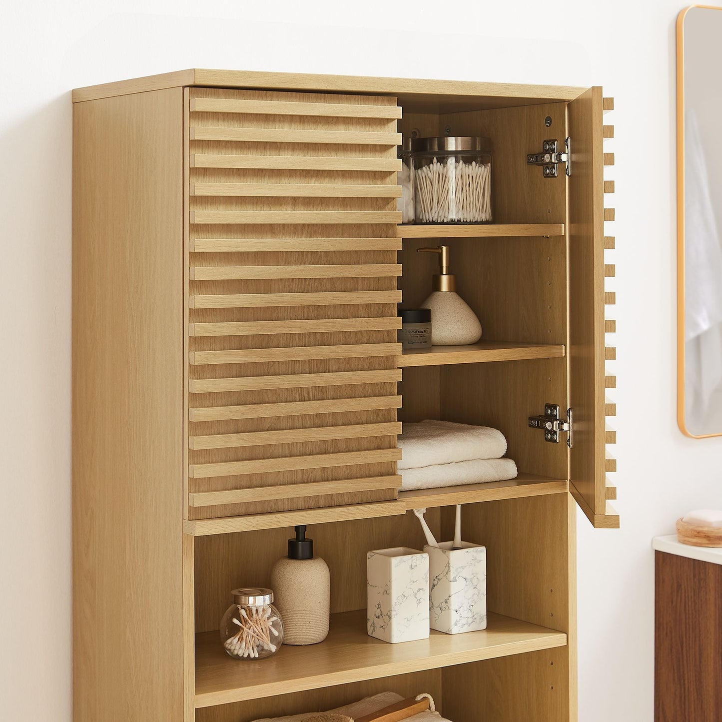 Modway furniture Render Tall Bathroom Storage Cabinet - EEI-6852-OAK