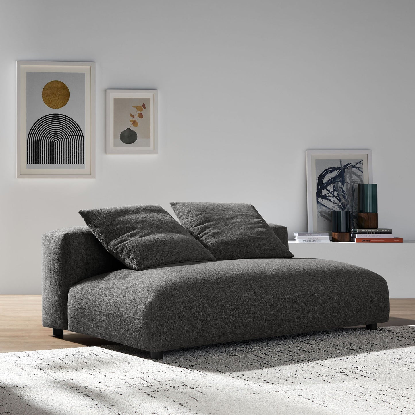 Modway Furniture Solace Modular Upholstered Armless Loveseat – Flexible Comfort for Modern Living Spaces, 800 lbs Capacity - EEI-6891-SAL
