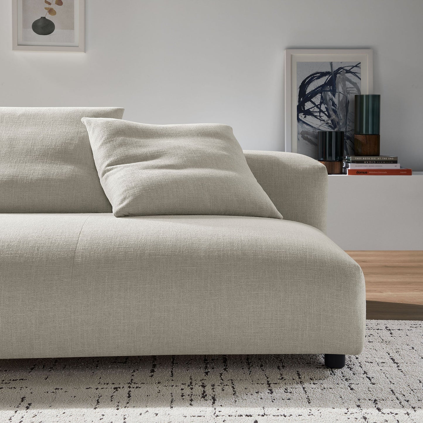 Modway Furniture Solace Modular Upholstered Armless Loveseat – Flexible Comfort for Modern Living Spaces, 800 lbs Capacity - EEI-6891-SAL