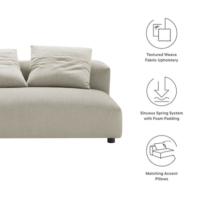 Modway Furniture Solace Modular Upholstered Armless Loveseat – Flexible Comfort for Modern Living Spaces, 800 lbs Capacity - EEI-6891-SAL