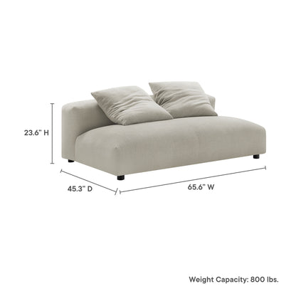 Modway Furniture Solace Modular Upholstered Armless Loveseat – Flexible Comfort for Modern Living Spaces, 800 lbs Capacity - EEI-6891-SAL