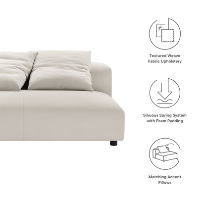 Modway Furniture Solace Modular Upholstered Armless Loveseat – Flexible Comfort for Modern Living Spaces, 800 lbs Capacity - EEI-6891-SAL