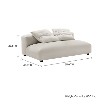 Modway Furniture Solace Modular Upholstered Armless Loveseat – Flexible Comfort for Modern Living Spaces, 800 lbs Capacity - EEI-6891-SAL