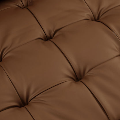 Modway Furniture Valour Tufted Vegan Leather Loveseat - Modern Comfort, Chic Design, Perfect for Any Living Space - EEI-6972-BRN