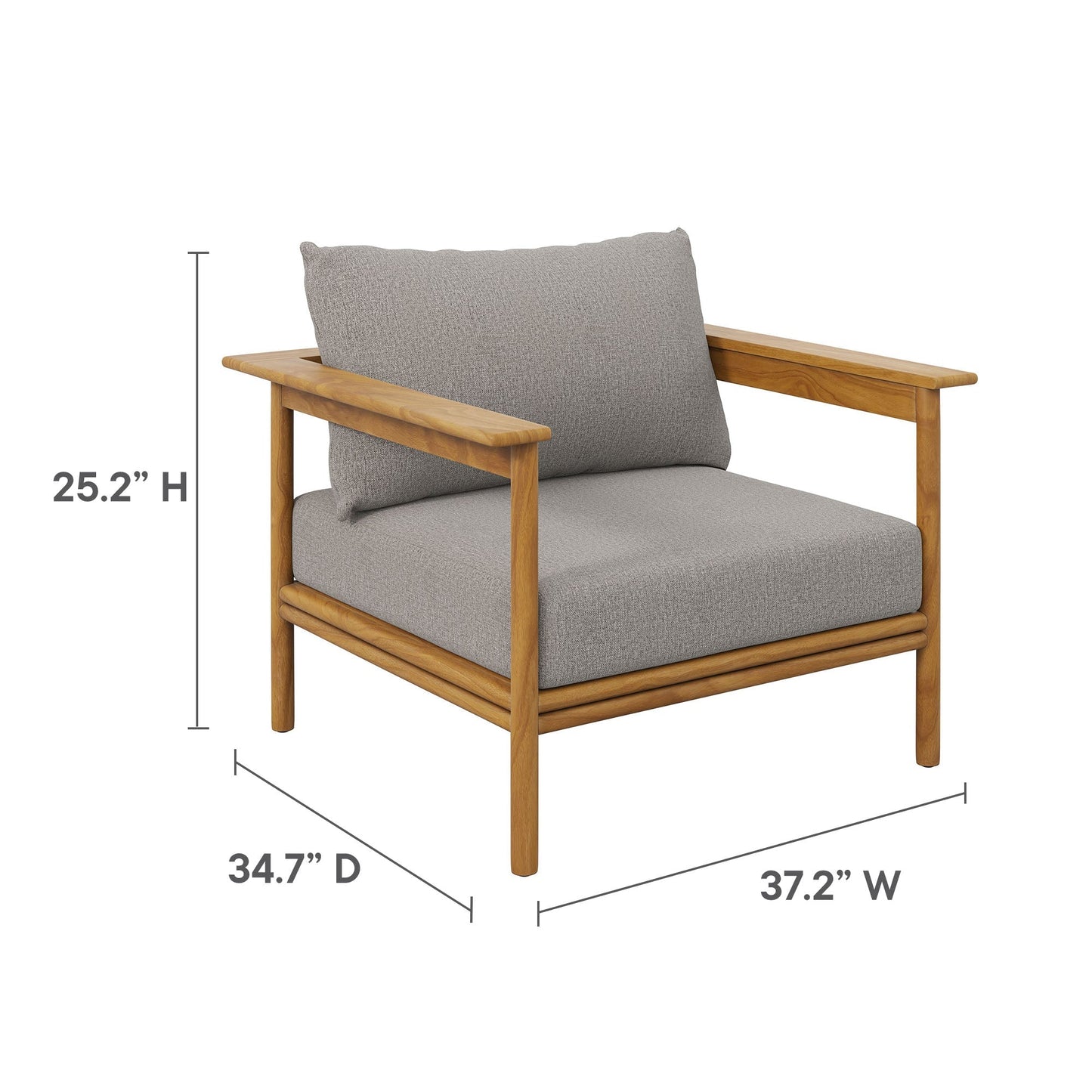 Modway Furniture Wren 6-Piece Outdoor Patio Teak Wood Furniture Set - EEI-7069-NAT-SAI