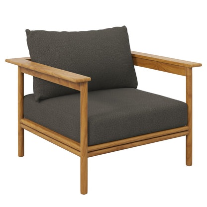 Modway Furniture Wren 4-Piece Outdoor Patio Teak Wood Furniture Set - EEI-7065-NAT-SAI