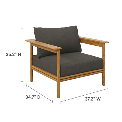 Modway Furniture Wren 4-Piece Outdoor Patio Teak Wood Furniture Set - EEI-7065-NAT-SAI
