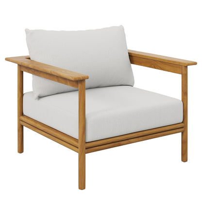 Modway Furniture Wren 4-Piece Outdoor Patio Teak Wood Furniture Set - EEI-7065-NAT-SAI