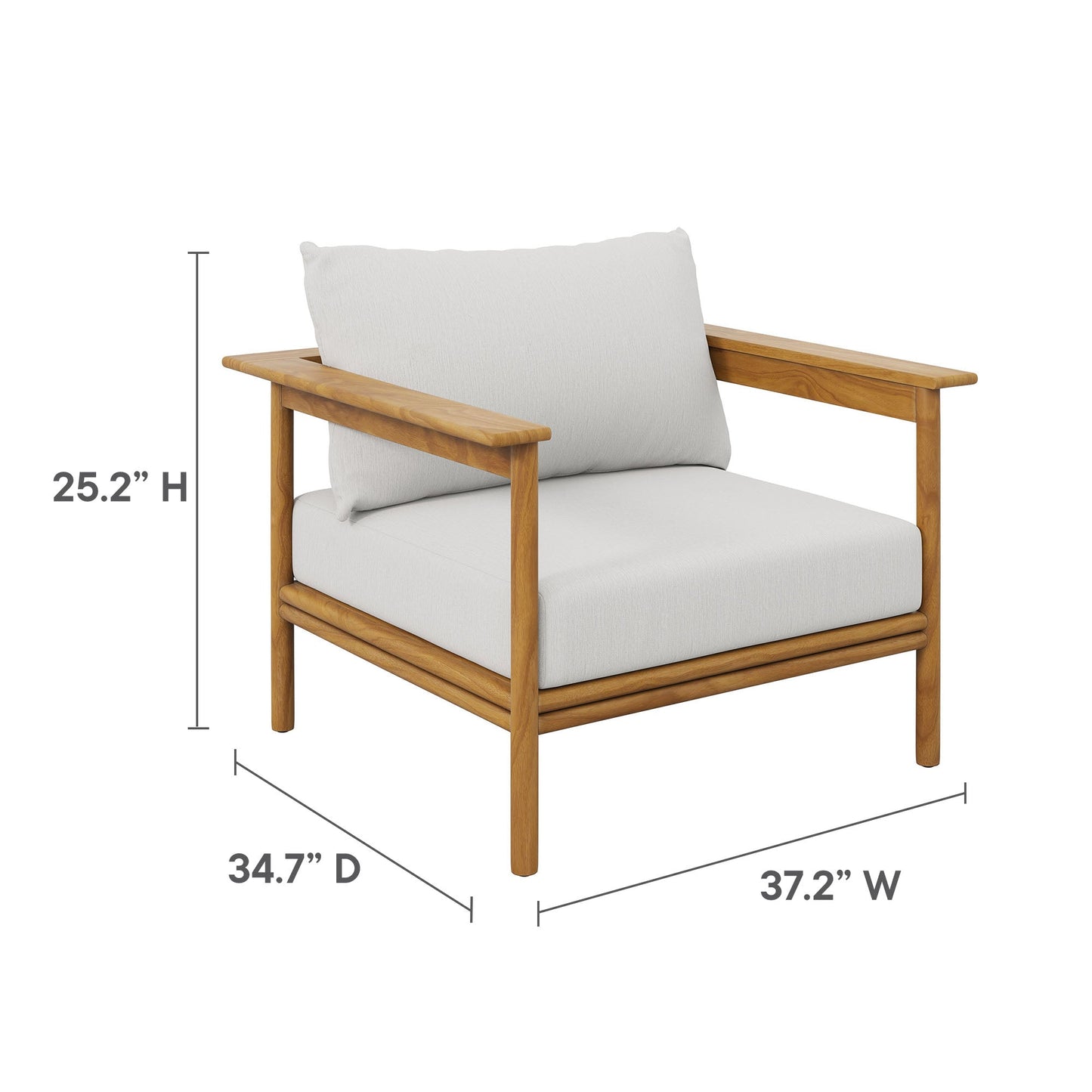 Modway Furniture Wren 4-Piece Outdoor Patio Teak Wood Furniture Set - EEI-7065-NAT-SAI
