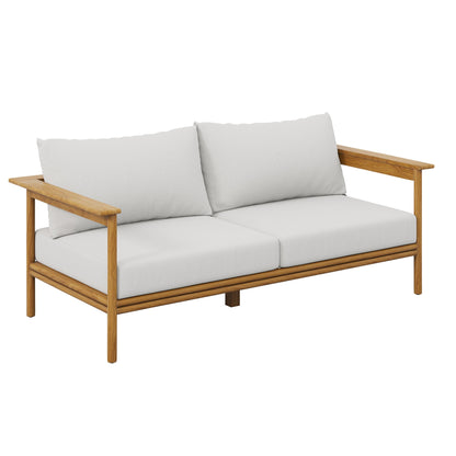 Modway Furniture Wren 4-Piece Outdoor Patio Teak Wood Furniture Set - EEI-7065-NAT-SAI