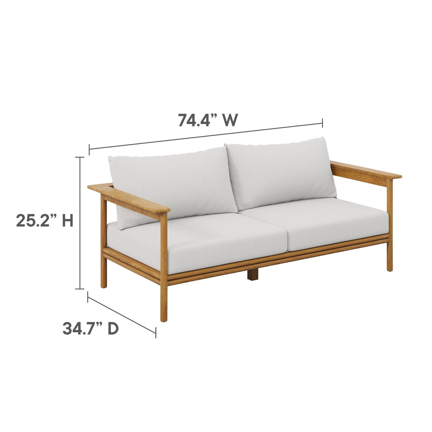 Modway Furniture Wren 6-Piece Outdoor Patio Teak Wood Furniture Set - EEI-7069-NAT-SAI