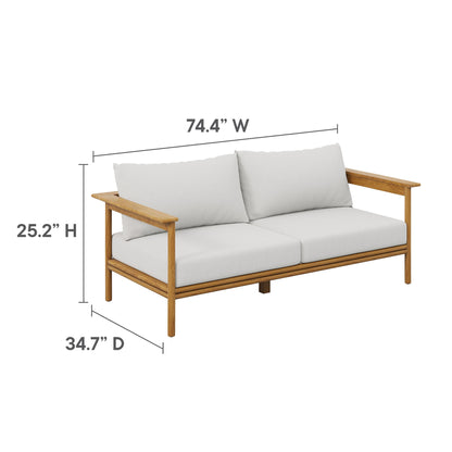 Modway Furniture Wren 6-Piece Outdoor Patio Teak Wood Furniture Set - EEI-7069-NAT-SAI