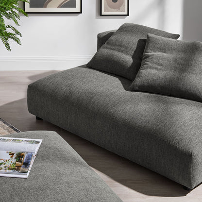 Modway Furniture Solace Modular Upholstered Armless Loveseat and Ottoman Set for Modern Comfort and Style - EEI-7031-SAL