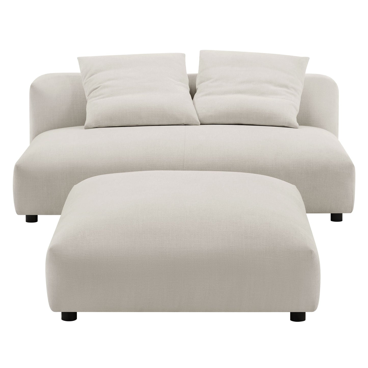 Modway Furniture Solace Modular Upholstered Armless Loveseat and Ottoman Set for Modern Comfort and Style - EEI-7031-SAL