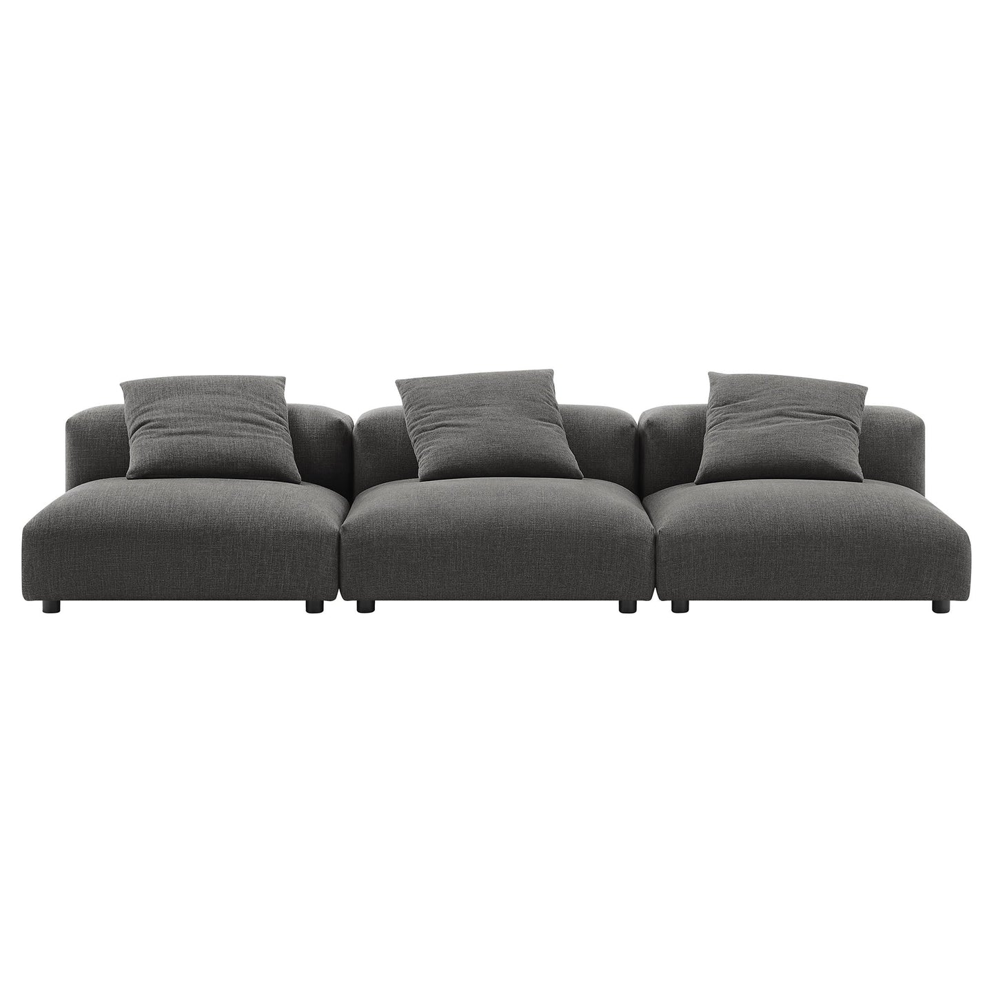 Modway Furniture Solace 3-Piece Modular Upholstered Fabric Sofa - EEI-7035-CHA