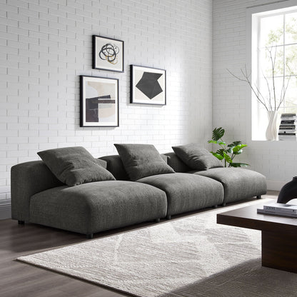 Modway Furniture Solace 3-Piece Modular Upholstered Fabric Sofa - EEI-7035-CHA