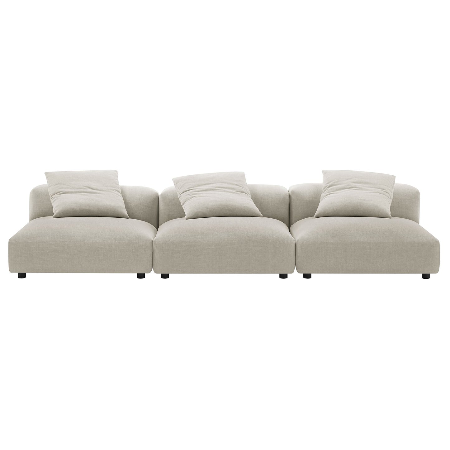 Modway Furniture Solace 3-Piece Modular Upholstered Fabric Sofa - EEI-7035-CHA