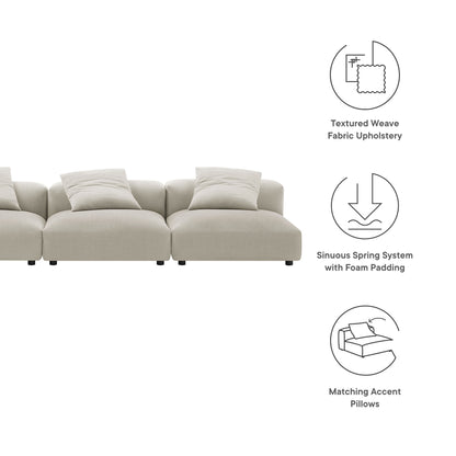Modway Furniture Solace 3-Piece Modular Upholstered Fabric Sofa - EEI-7035-CHA