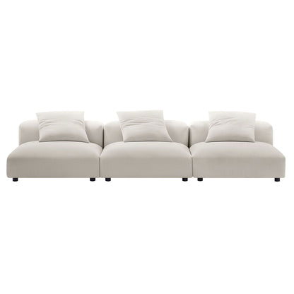 Modway Furniture Solace 3-Piece Modular Upholstered Fabric Sofa - EEI-7035-CHA