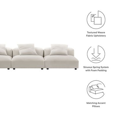 Modway Furniture Solace 3-Piece Modular Upholstered Fabric Sofa - EEI-7035-CHA