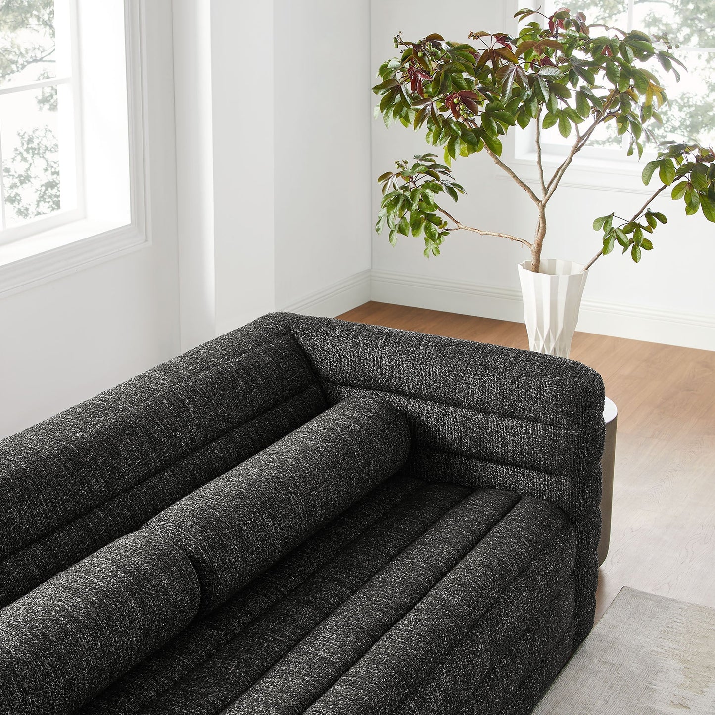 Modway furniture Relle Channel Tufted Boucle Upholstered Sofa - EEI-7136-CHA