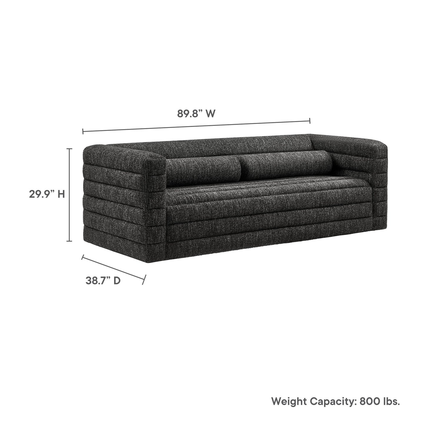 Modway furniture Relle Channel Tufted Boucle Upholstered Sofa - EEI-7136-CHA