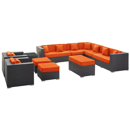 Modway Furniture Cohesion 11 Piece Outdoor Patio Sectional Set by Modway - EEI-723-EXP-ORA-SET