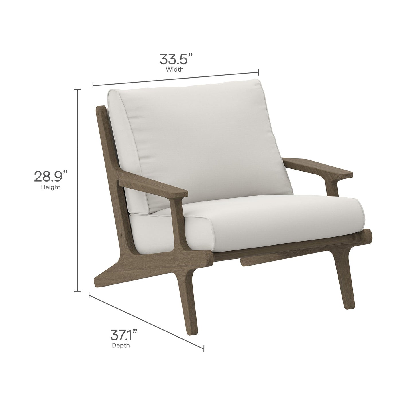 Modway Furniture Saratoga 5-Piece Outdoor Patio Teak Wood Furniture Set - EEI-7265-WGR-WHI