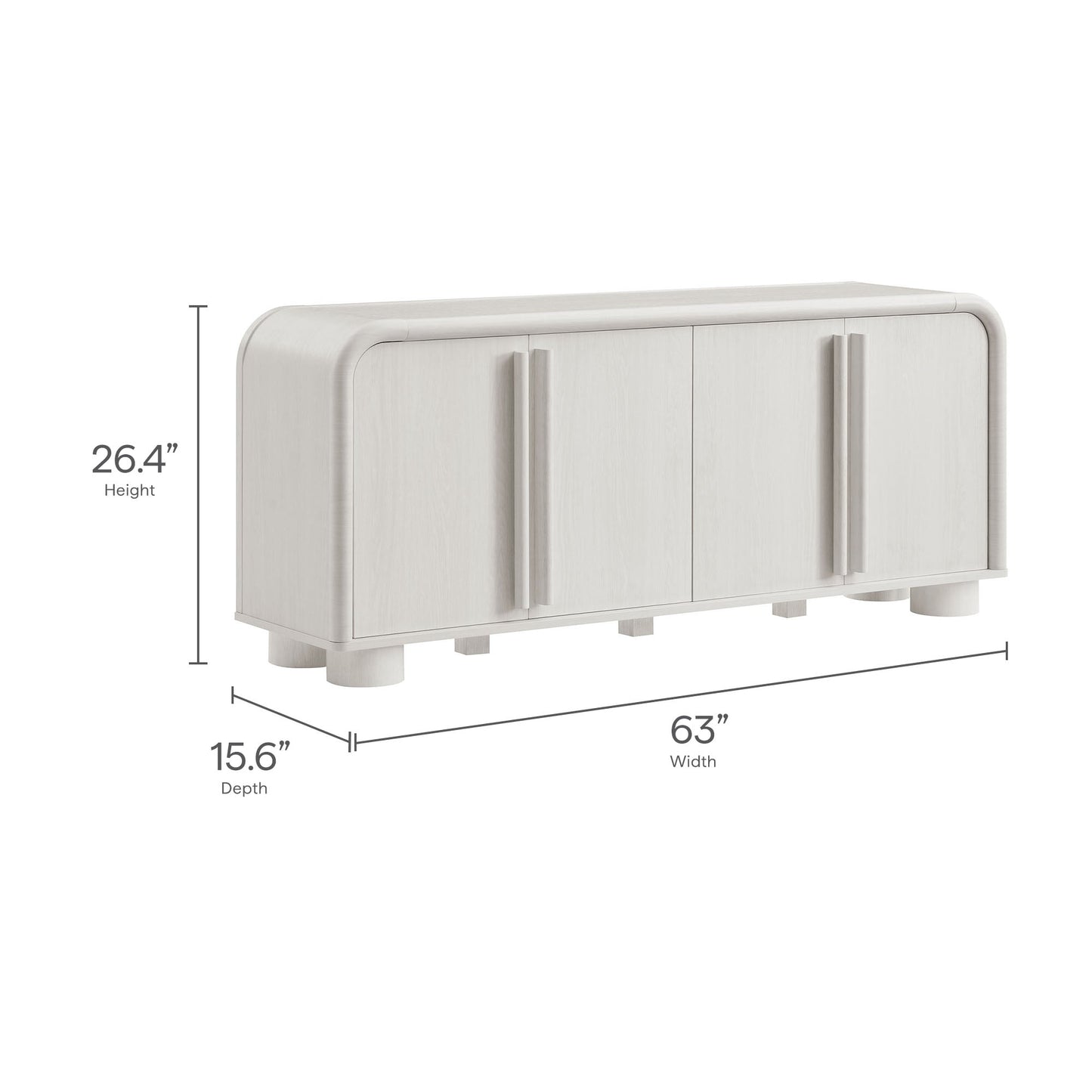 Modway furniture Bellamy Curved 4-Door Sideboard Cabinet - EEI-7315-ASH