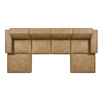 Modway Furniture Restore 6-Piece Vegan Leather Modular Sectional Sofa by Modway - EEI-7418-TST