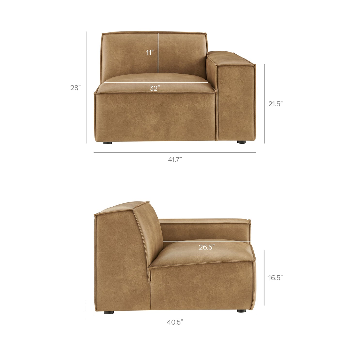 Modway Furniture Restore 6-Piece Vegan Leather Modular Sectional Sofa by Modway - EEI-7418-TST