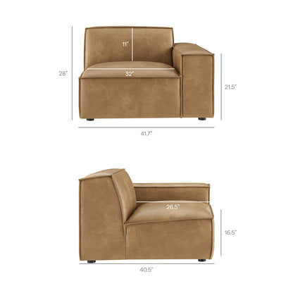 Modway Furniture Restore 6-Piece Vegan Leather Modular Sectional Sofa by Modway - EEI-7418-TST