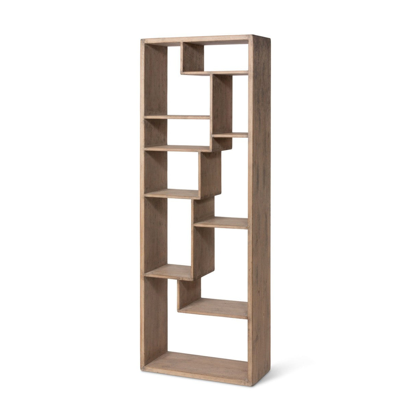 Park Hill Collections Coastal Cottage Geometric Wooden Etagere Bookshelf - EFC20131
