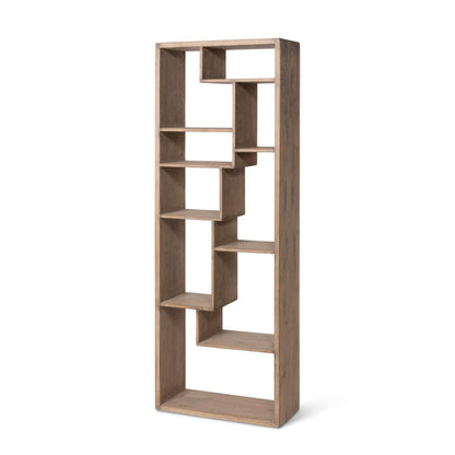 Park Hill Collections Coastal Cottage Geometric Wooden Etagere Bookshelf - EFC20131