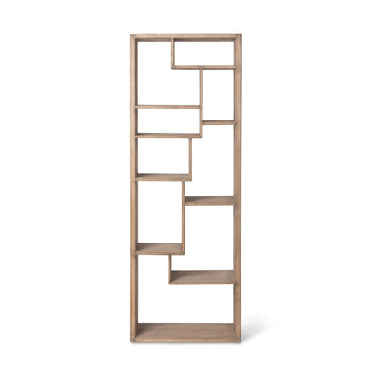 Park Hill Collections Coastal Cottage Geometric Wooden Etagere Bookshelf - EFC20131
