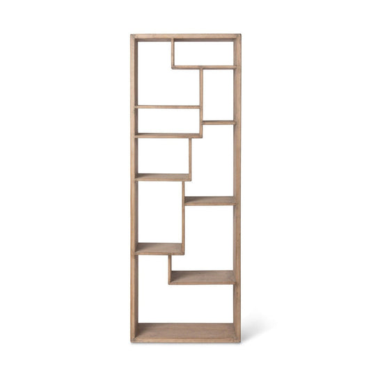 Park Hill Collections Coastal Cottage Geometric Wooden Etagere Bookshelf -  EFC20131