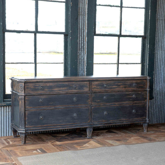 Park Hill Collections Manor Painted Black Credenza Console -  EFC90464