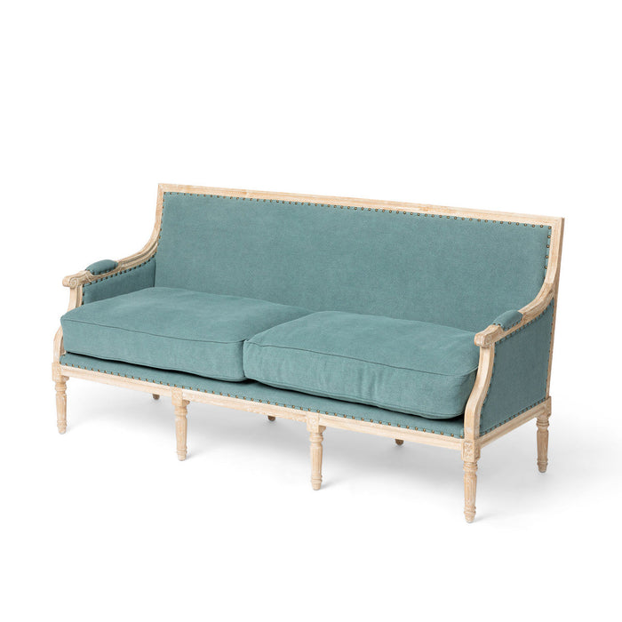 Lovecup Louie Turqoise Square Backed Sofa L125 - 39556969365602