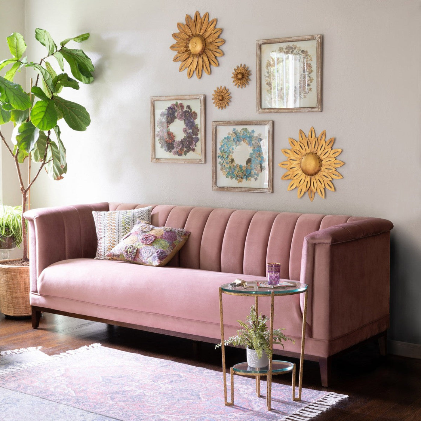 Park Hill Collection La Boheme Moira Rose Velvet Sofa - EFS26071