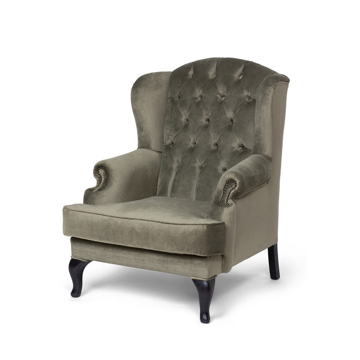 Lovecup Champagne Tufted Velvet Wing Chair L317 - 40259463643234