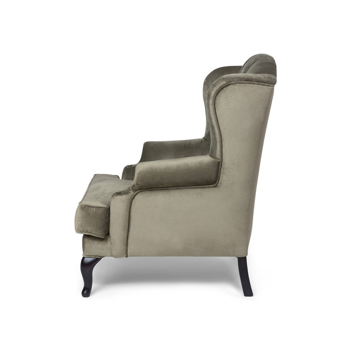 Lovecup Champagne Tufted Velvet Wing Chair L317 - 40259463643234