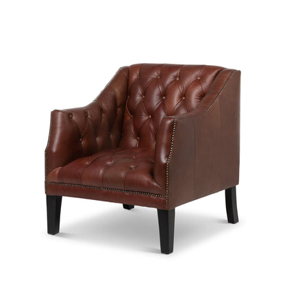 Park Hill Collection Mahogany Leather Library Chair, Cordovan - (EFS36068)