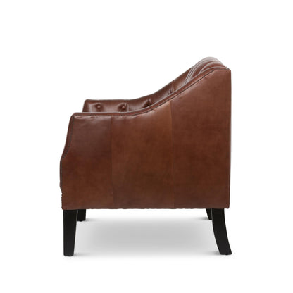 Park Hill Collection Mahogany Leather Library Chair, Cordovan - (EFS36068)