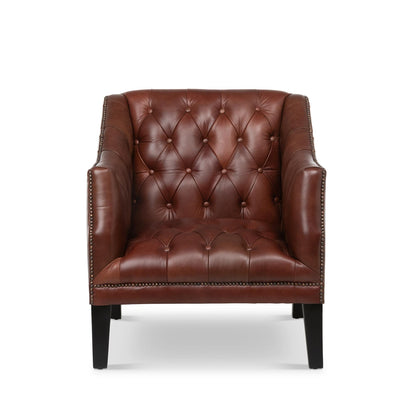 Park Hill Collection Mahogany Leather Library Chair, Cordovan - (EFS36068)