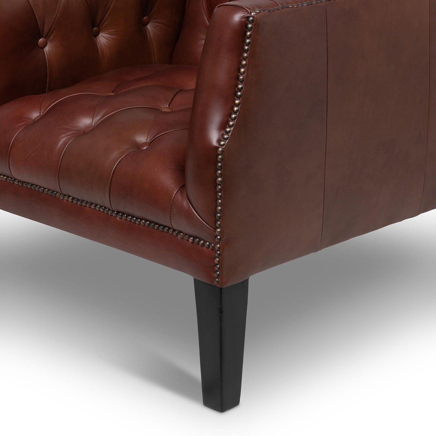 Park Hill Collection Mahogany Leather Library Chair, Cordovan - (EFS36068)