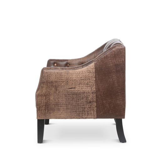 Park Hill Collection Brent Tufted Leather Club Chair in Vintage Umber - (EFS36166)