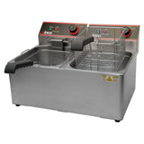 Winco EFT-32 Electric Twin Well Fryer, 32 Lbs Capacity, 120V - EFT-32
