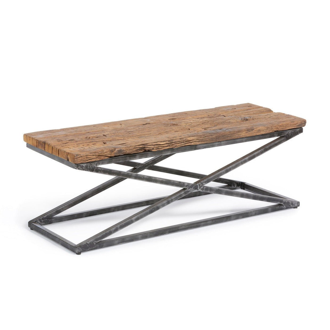 Park Hill Collection Lodge Railway Wood and Iron Coffee Table - EFT06056